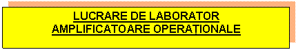 Text Box: LUCRARE DE LABORATOR
AMPLIFICATOARE OPERAŢIONALE

